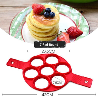 egg flip pancake ring omelette nonstick cooker pan maker mold silicon