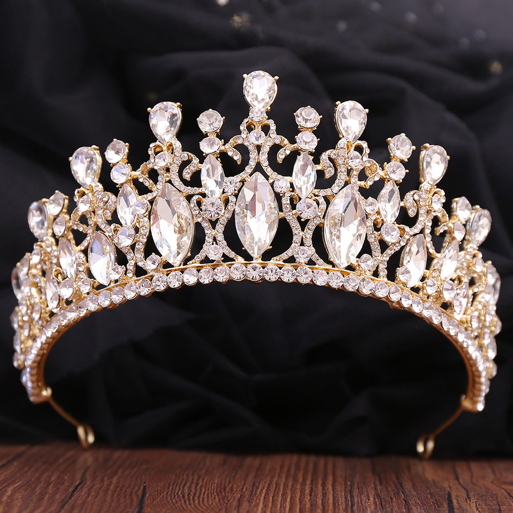 Diamond Crown baroque gold bridal tiara wedding hair accessories