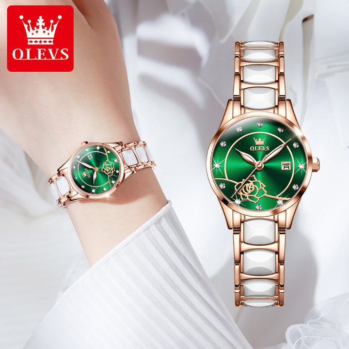 New style luxury calendar womens quartz watch