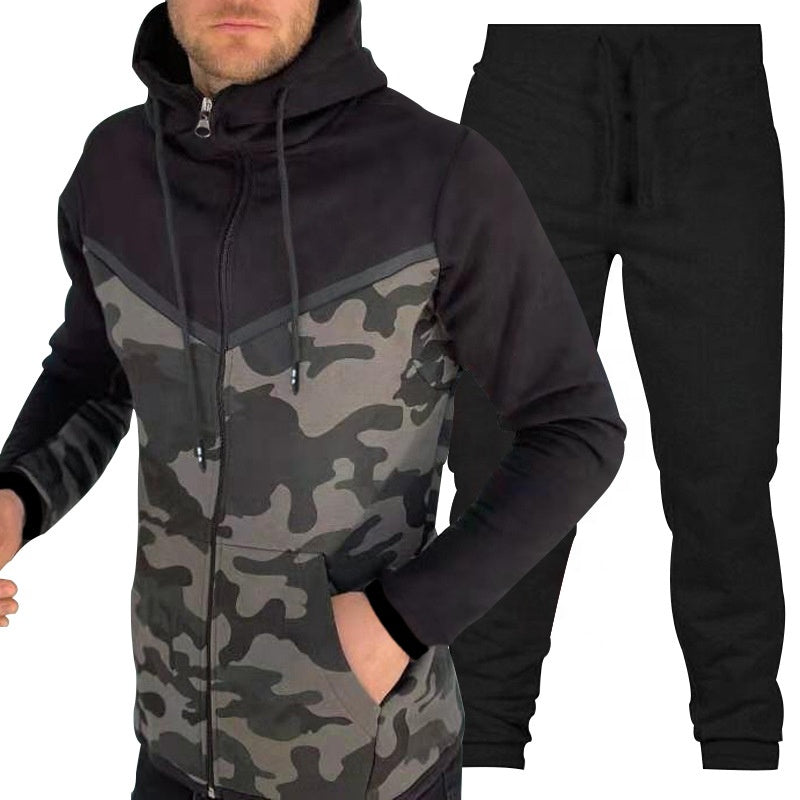 KX New Arrival Camouflage Sweatshirts Mens Joggers With and Hoodie Set Outfit Men S Sweatsuit Sets Men Sweat Suits 2 Pieces