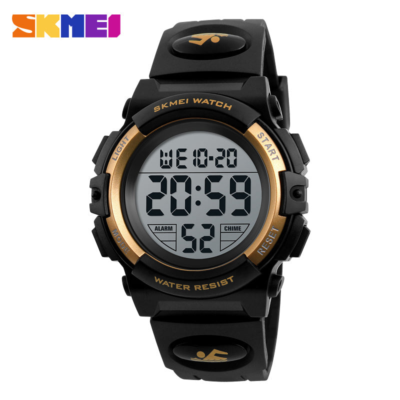 Kids alarm led digital waterproof wristwatch