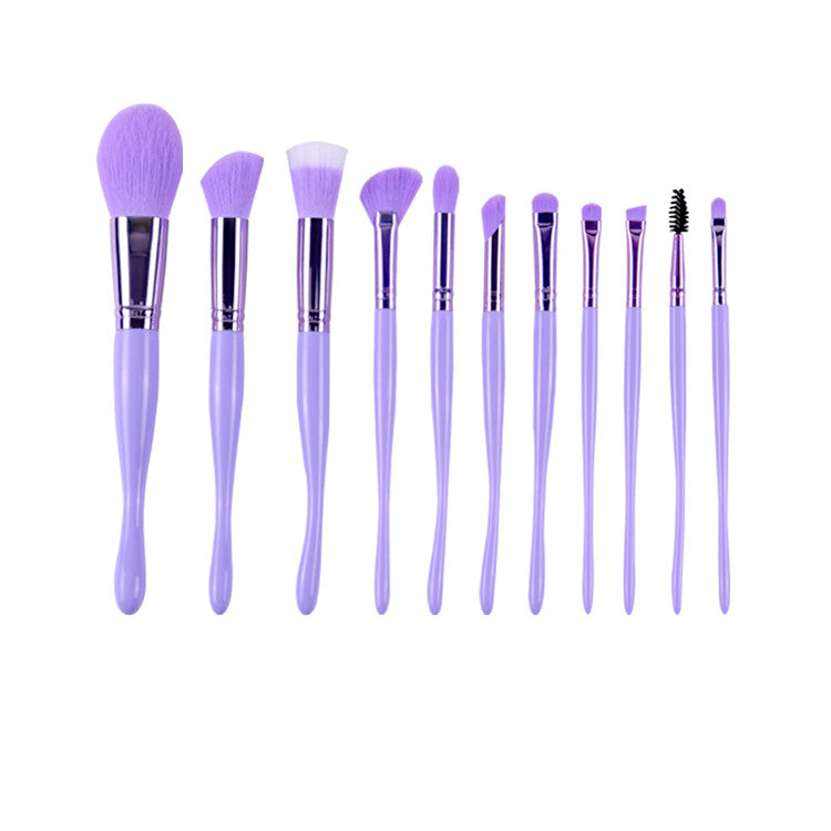 Foundation professional purple beauty makeup brushes with bag