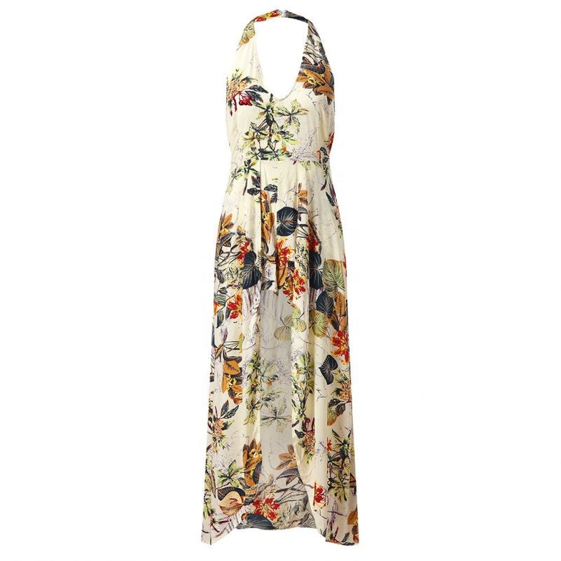 Women off shoulder flower beach dress