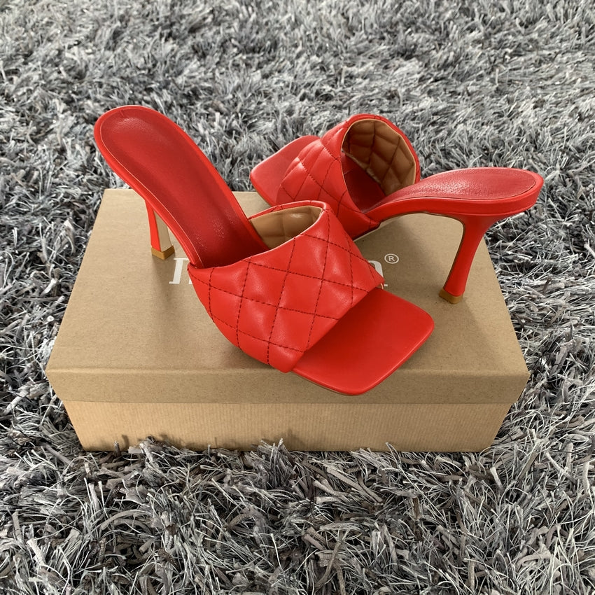 Women thin high heels sandals square toe Apparel & Accessories > Shoes