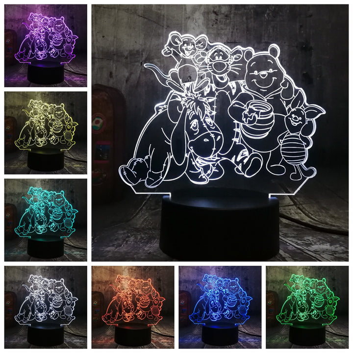 Remote control beautiful queen elsa 3d visual led lamp décor