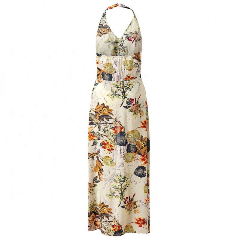 Women off shoulder flower beach dress