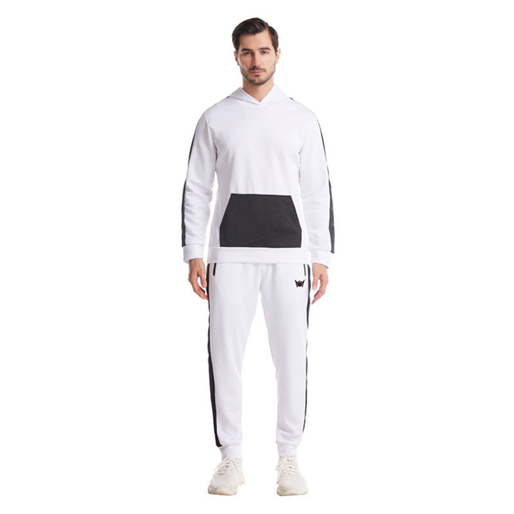 JY040 Fall Men Clothing Track Suits Streetwear Mens Sweatpants Color Block Hoodie Two Piece Set