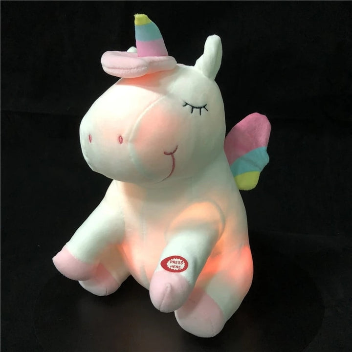 new arrive 25 50cm luminous stuffed unicorn toys gleamy animal doll lovely animals birthday gift for kids baby super quality