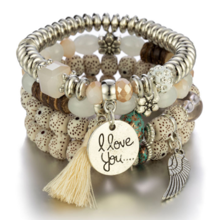 Bohemian multi layer beaded women bracelet trendy bodhi tassel