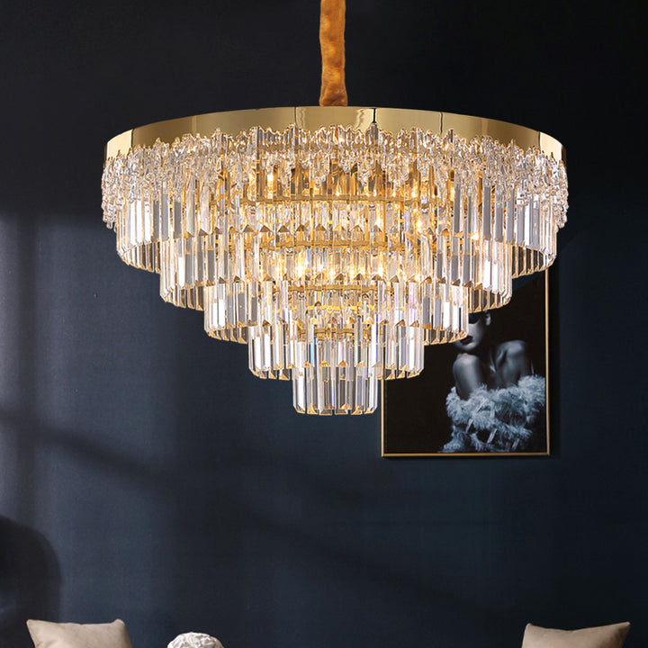 2021 Beautiful Hotel Living Room Bedroom Decoration Pendant Light Fixture Gold K9 Crystal Glass New Classic Chandelier