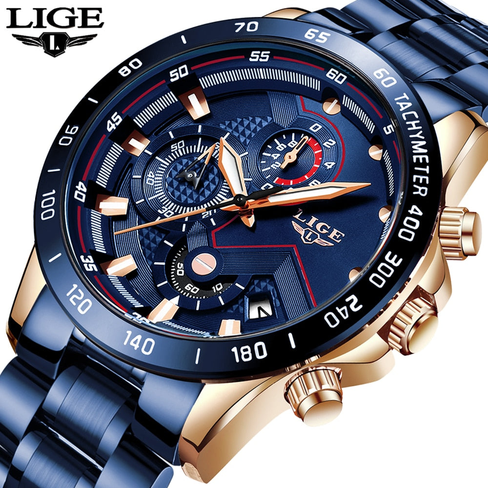 Mens watches top brand luxury sports chronograph quartz