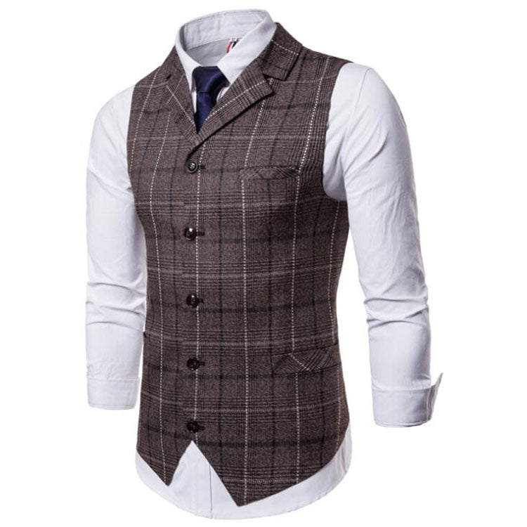 Mens Vest Casual Business Suit Vests Lattice Waistcoat Sleeveless Smart Top