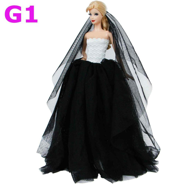 Handmade Wedding Doll Dress Princess Evening Party Ball Long Gown Skirt Bridal Veil Clothes for Barbie Doll Accessories DIY Toy