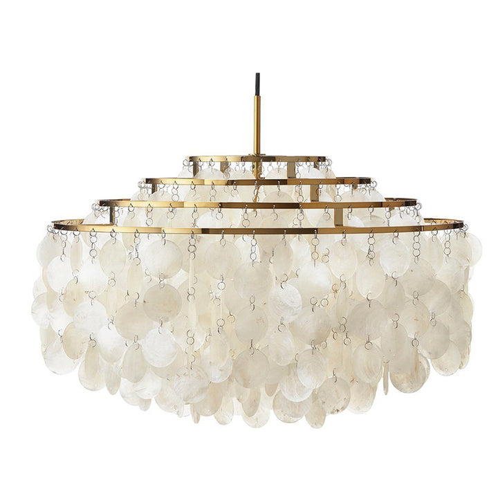 Modern Shell Chandelier Gold Chrome Metal Pendant Light for Living Room Restaurant Hotel Hall Hanglamp