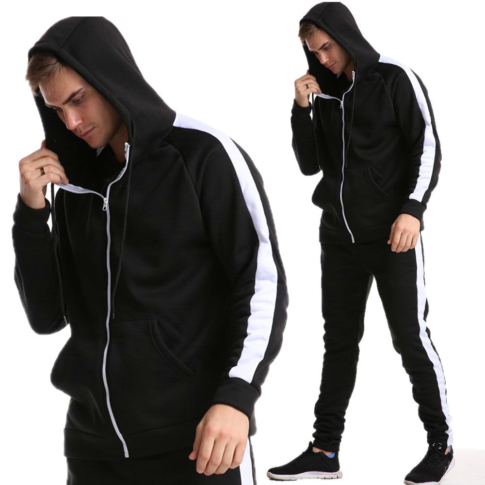 High Performance Men's Fashion Sport Sportswear Jogging Casual Hoodie Coat With Zip Sweatshirt Tracksuit Men's Gym Fitness Set