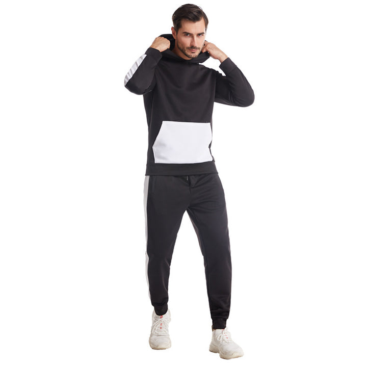 JY040 Fall Men Clothing Track Suits Streetwear Mens Sweatpants Color Block Hoodie Two Piece Set