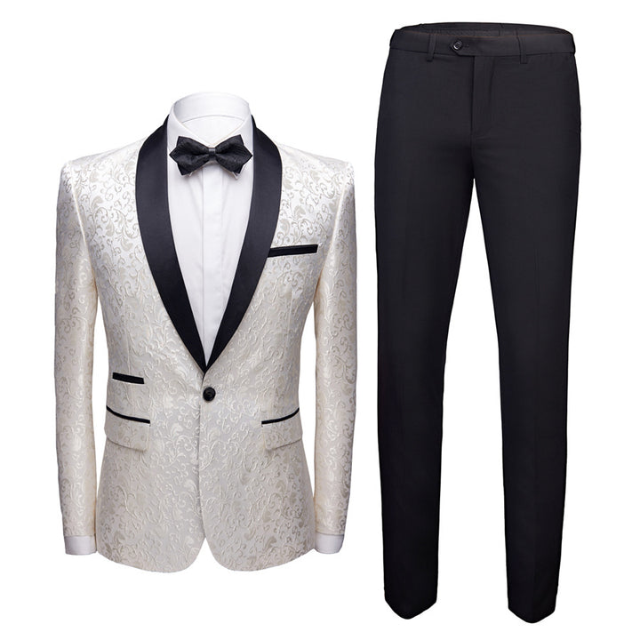 EVERLAND OEM Traje Formal Traje Mens Suits Manufacturer 2 Piece Slim Fit Blazer+pants+vest White Groom Men's Wedding Suit