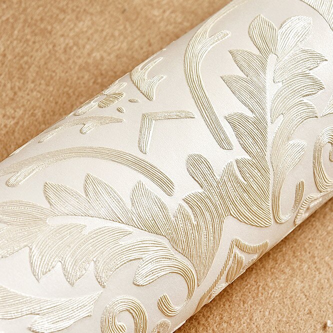 Luxury 3D Embossed Damascus Non-Woven Wallpaper Roll European Style Bedroom Living Room TV Background Wallpaper Gold Home Decor