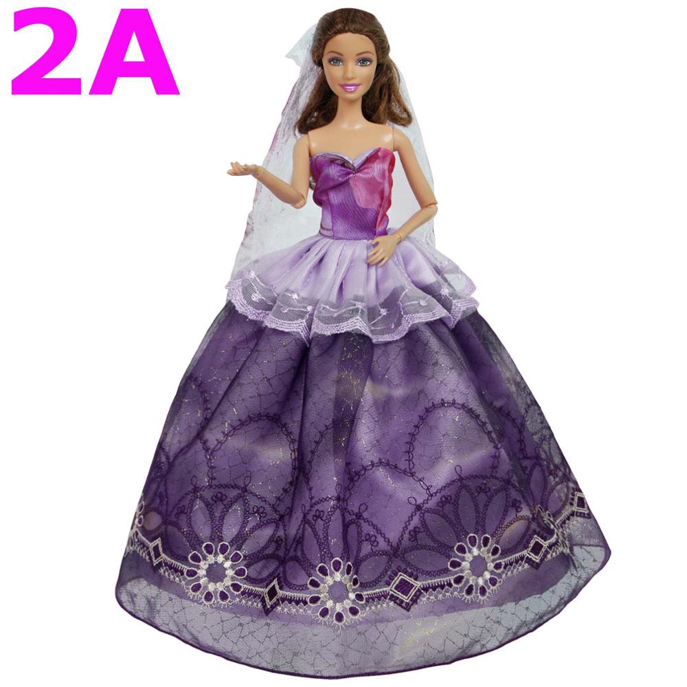 Handmade Wedding Doll Dress Princess Evening Party Ball Long Gown Skirt Bridal Veil Clothes for Barbie Doll Accessories DIY Toy