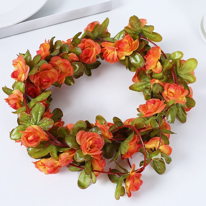 Rose artificial silk flowers garland backdrop decor garden arch plant vine