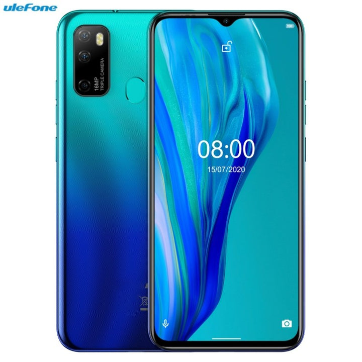 New Arrival Hot Ulefone Note 9P 4GB 64GB Triple Rear Cameras Face ID Fingerprint Id 6.52 Inch 4500mAh Android 10 4G Smartphone