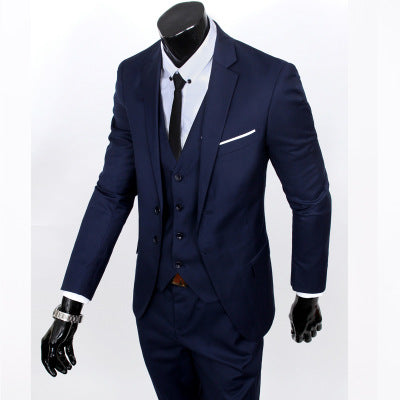 Blazers Pants Vest Set Mens Fashion Three Piece Suit Sets / Male Business Casual Coat Jacket Waistcoat Trousers Blazer