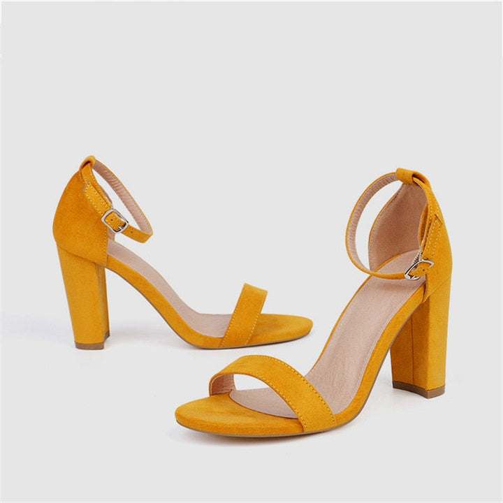 High heels women Apparel & Accessories > Shoes fashion white yellow block heels