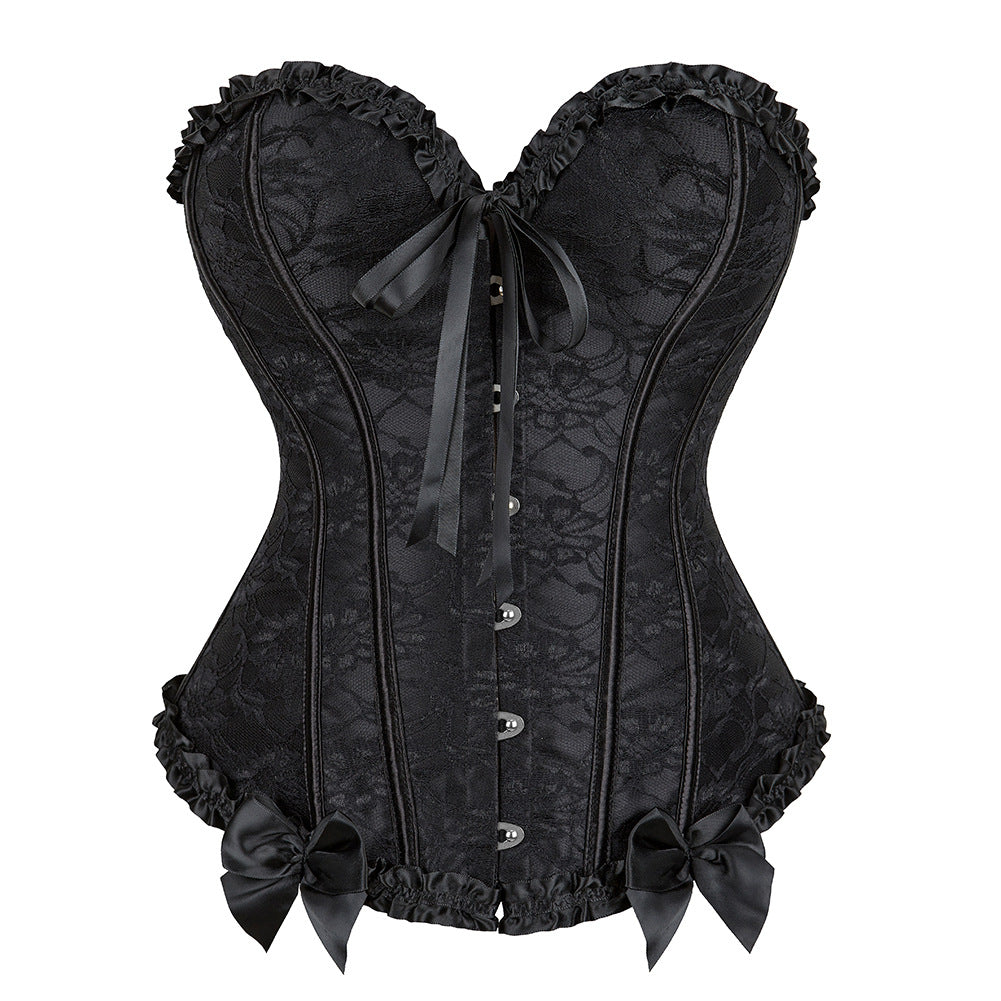 Hook court bustier lace push up overbust shapewear corset top