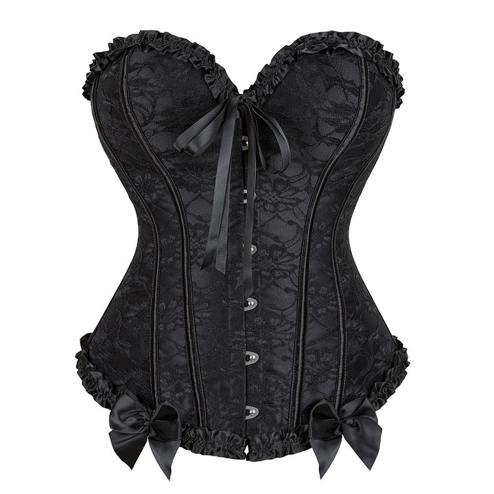 Hook court bustier lace push up overbust shapewear corset top