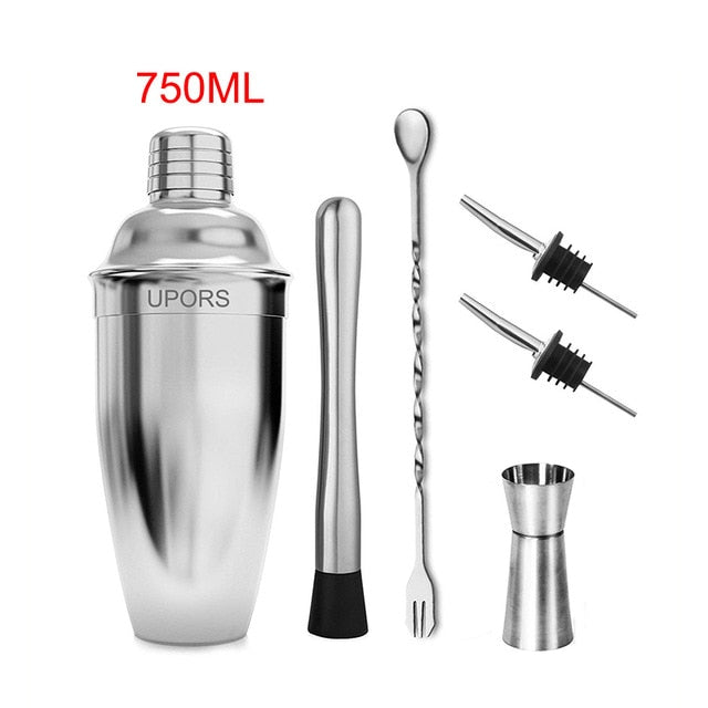 Cocktail shaker 550ml 750ml stainless steel wine martini boston mixer for bar