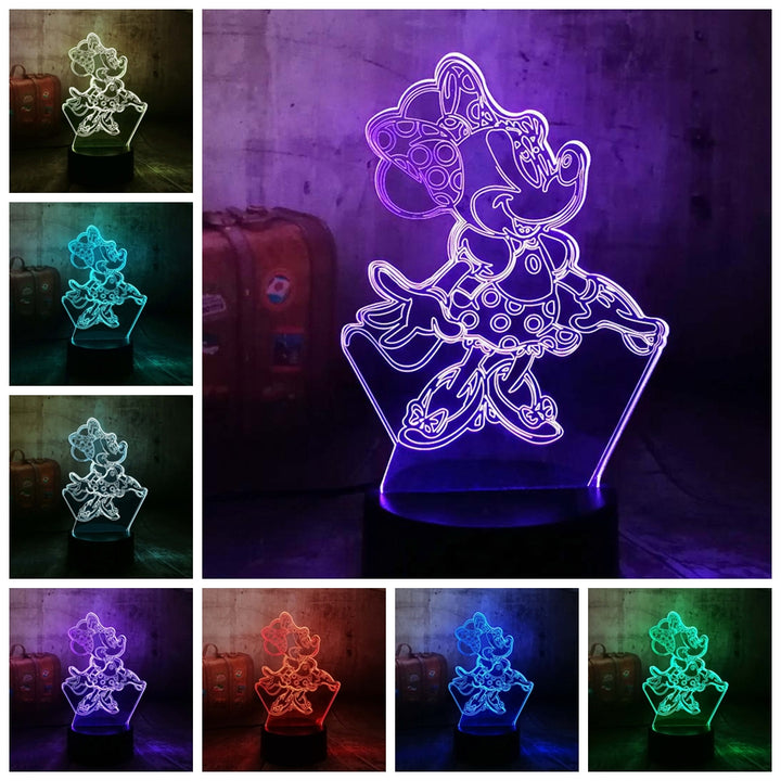 Remote control beautiful queen elsa 3d visual led lamp décor