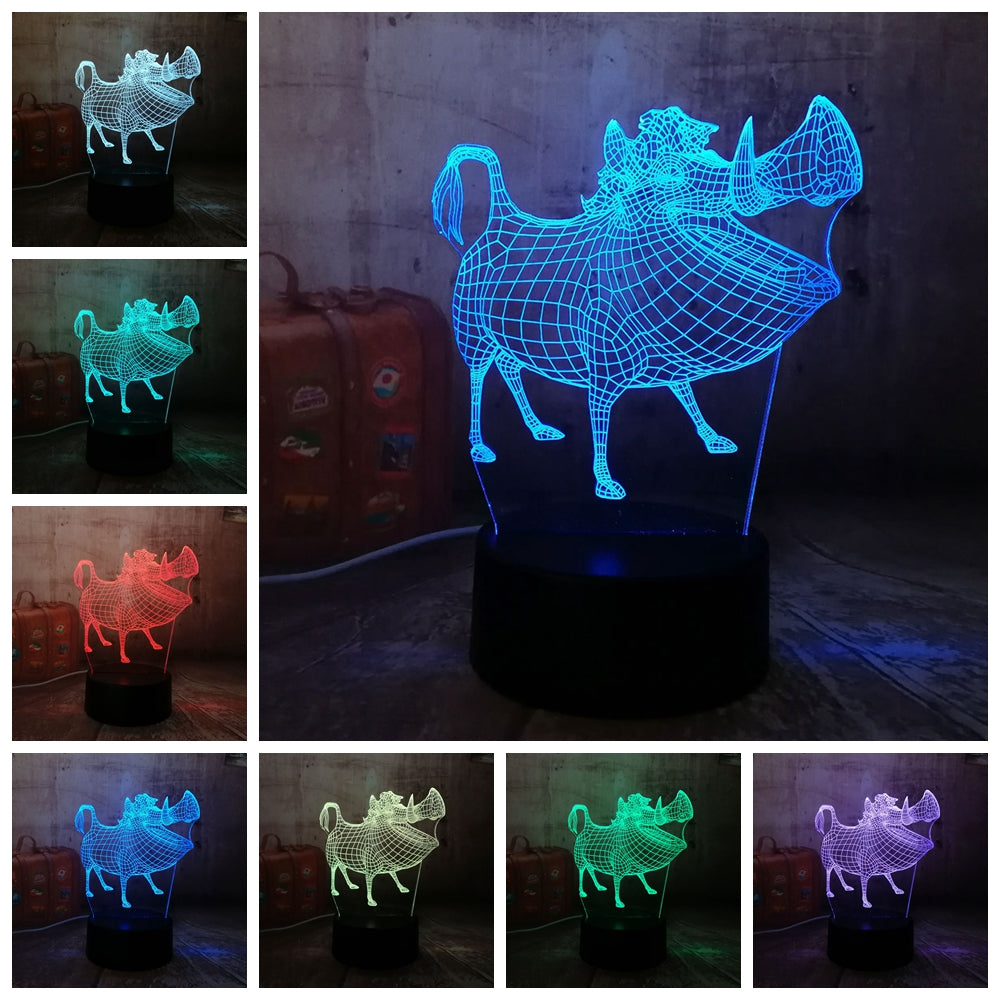 Remote control beautiful queen elsa 3d visual led lamp décor