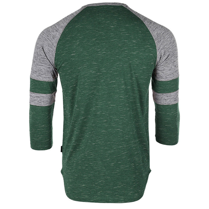 Men's 3/4 Sleeve sport- College Raglan Henley Athletic T-Shirt