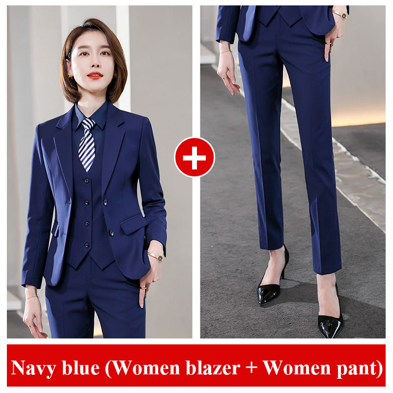 Wholesales 2 Piece Suit Fashion Business Formal Same Style for Men and Women Plus Size Men Pant Suit Jacket Office Work Blazer