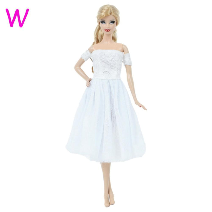 Handmade Wedding Doll Dress Princess Evening Party Ball Long Gown Skirt Bridal Veil Clothes for Barbie Doll Accessories DIY Toy