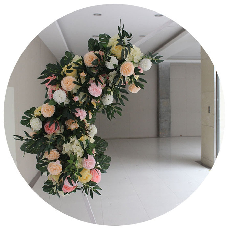 Artificial wedding flower wall backdrop arrangement silk rose peony arc decor