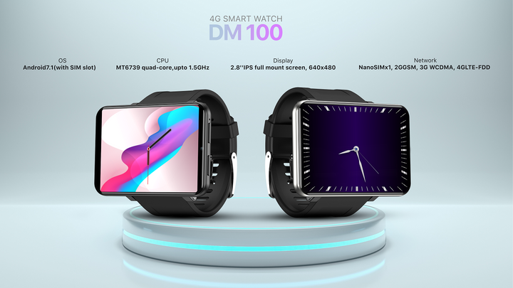 Dm100 2 86 inch android 7 1 larger big screen smart watch 4g gps wifi  with camera