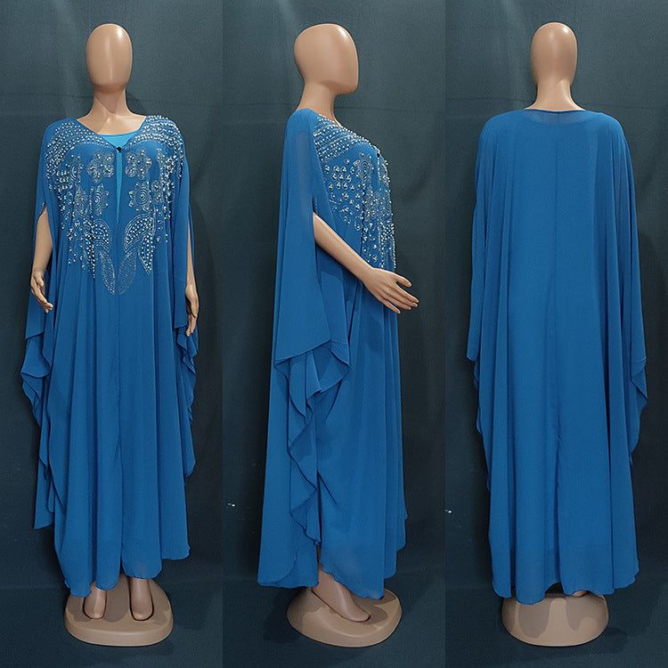 Womens plus size chiffoni robe muslim maxi dress