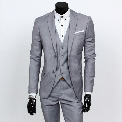 Blazers Pants Vest Set Mens Fashion Three Piece Suit Sets / Male Business Casual Coat Jacket Waistcoat Trousers Blazer