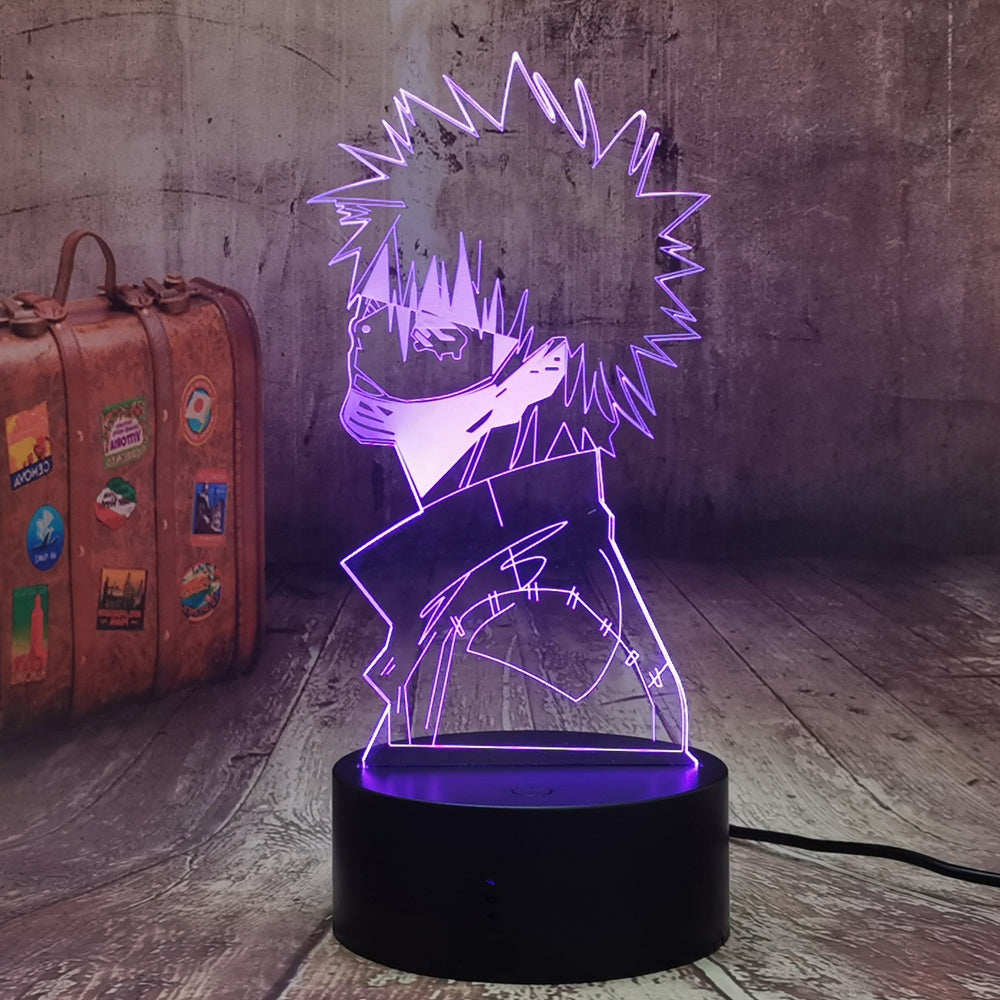 Anime mange led lamp for boy dabi my academy of heroes deku lava 3d