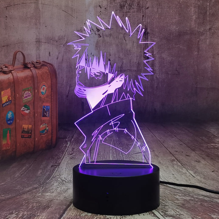 Anime mange led lamp for boy dabi my academy of heroes deku lava 3d