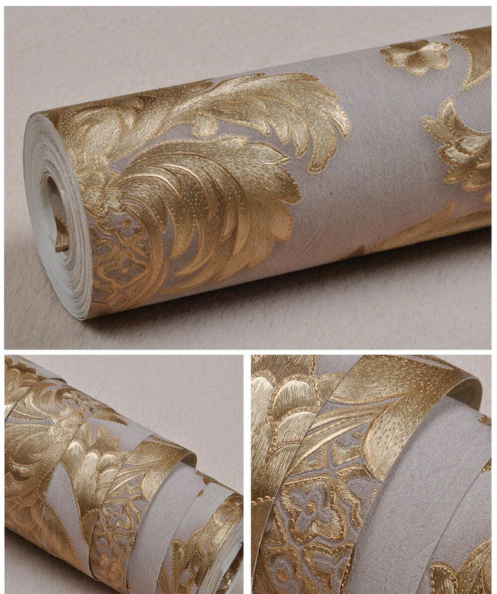 3D Wallpaper Classic Luxury Damask Roll Embossed PVC Vinyl Wall Paper Home Decor Living Room Bedroom Backdrop