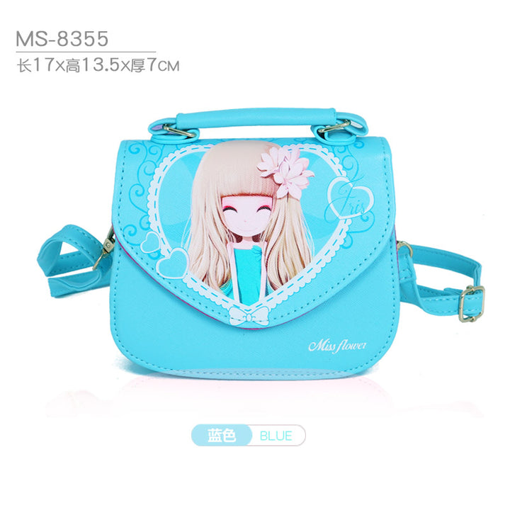 KAMIDA Fashion Cartoon Kids Handbags Purse Little Girls Leather Crossbody Hand Bags PU Mini Shoulder Bag for Children Gift