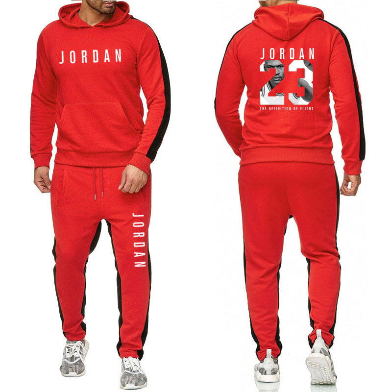 Wholesale New Men's Plus Size Fall and Winter Sweater Suit High Quality Running Fitness Sports Leisure Hooded Sweatsuit for Men