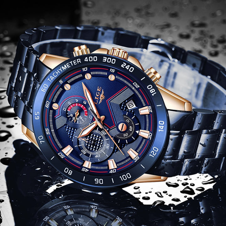 Mens watches top brand luxury sports chronograph quartz