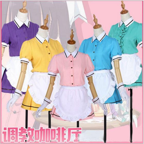 Anime Blend S Cosplay Costume Hinata Kaho/Hideri Kanzaki/Maika Sakuranomiya/Amano Miu/Mafuyu Hoshikawa Maid Apron Dress Uniform