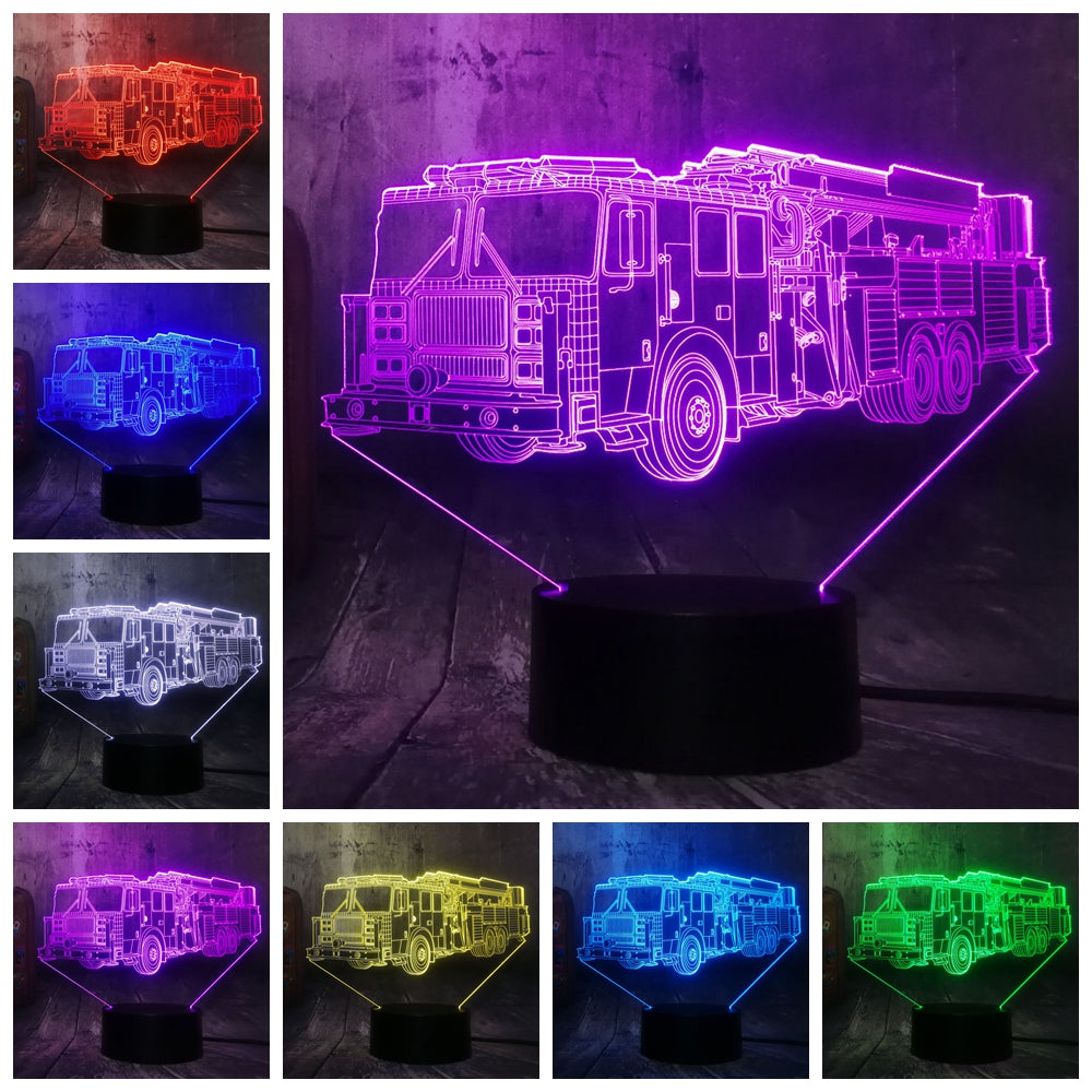 Remote control jeep car 7 color dimming gradient rgb 3d led night lamp décor