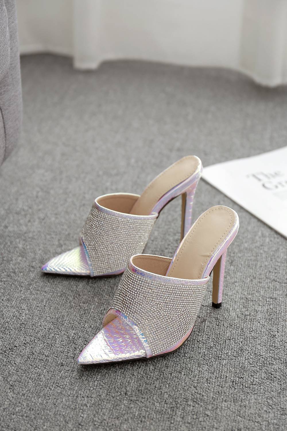 Apparel & Accessories > Shoes glitter fashion slipper high heels