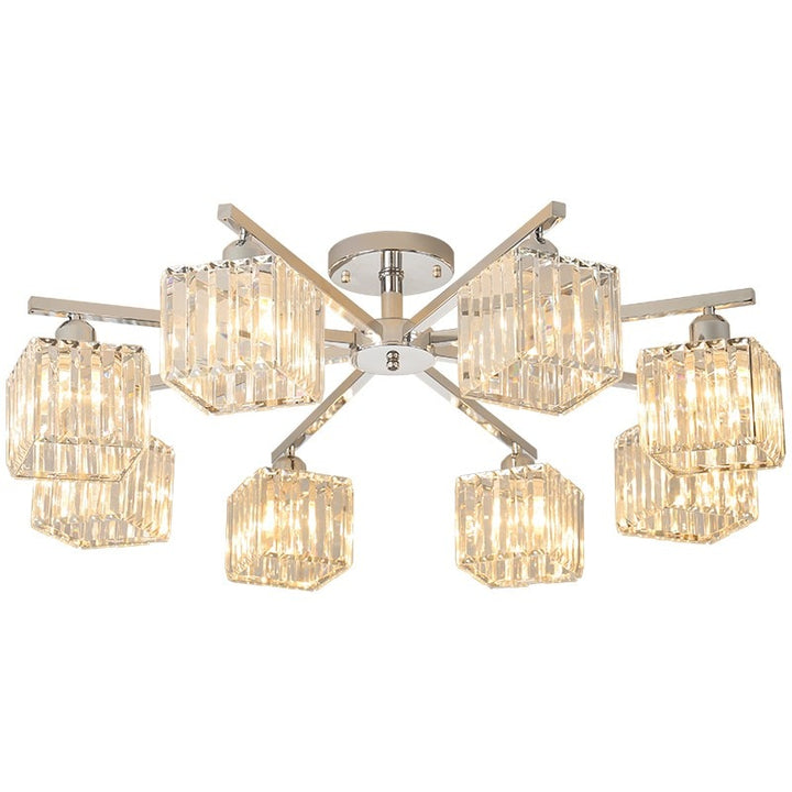 Modern Chrome Led Ceiling Chandelier Lighting Crystal