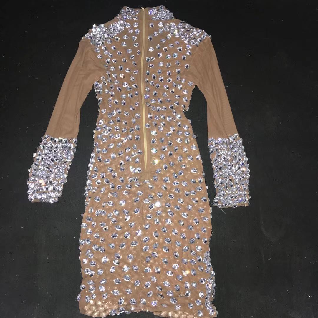 Clothing female crystal diamond evening prom party dress